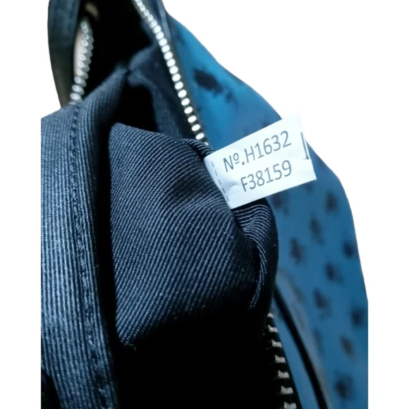 Coach F38159 Teal & Black Floral Cross Body EUC with COA - Picture 7 of 8